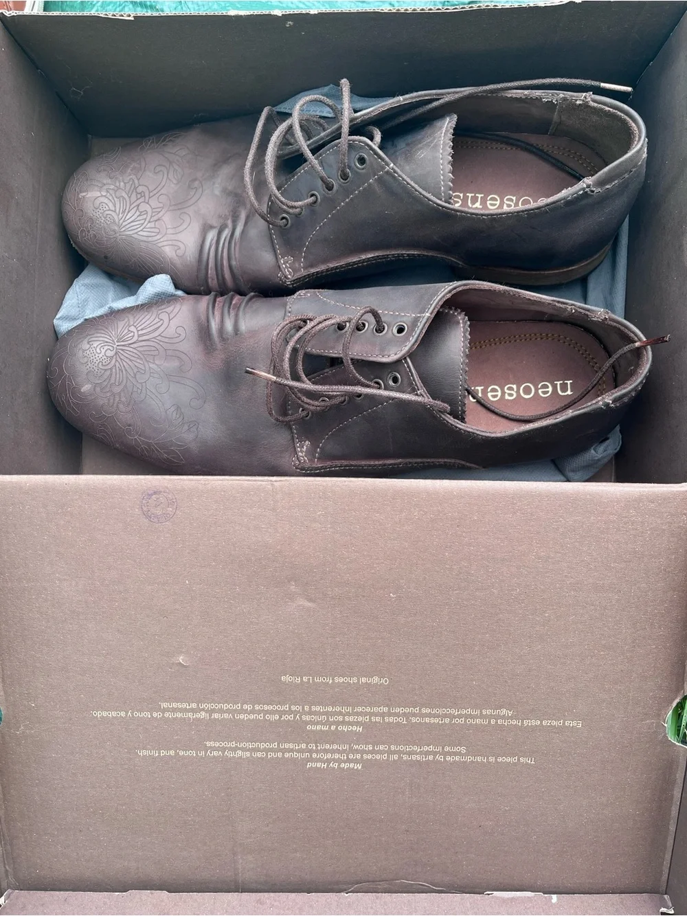Neosens Men's Brown Lace-Up Derby Shoes